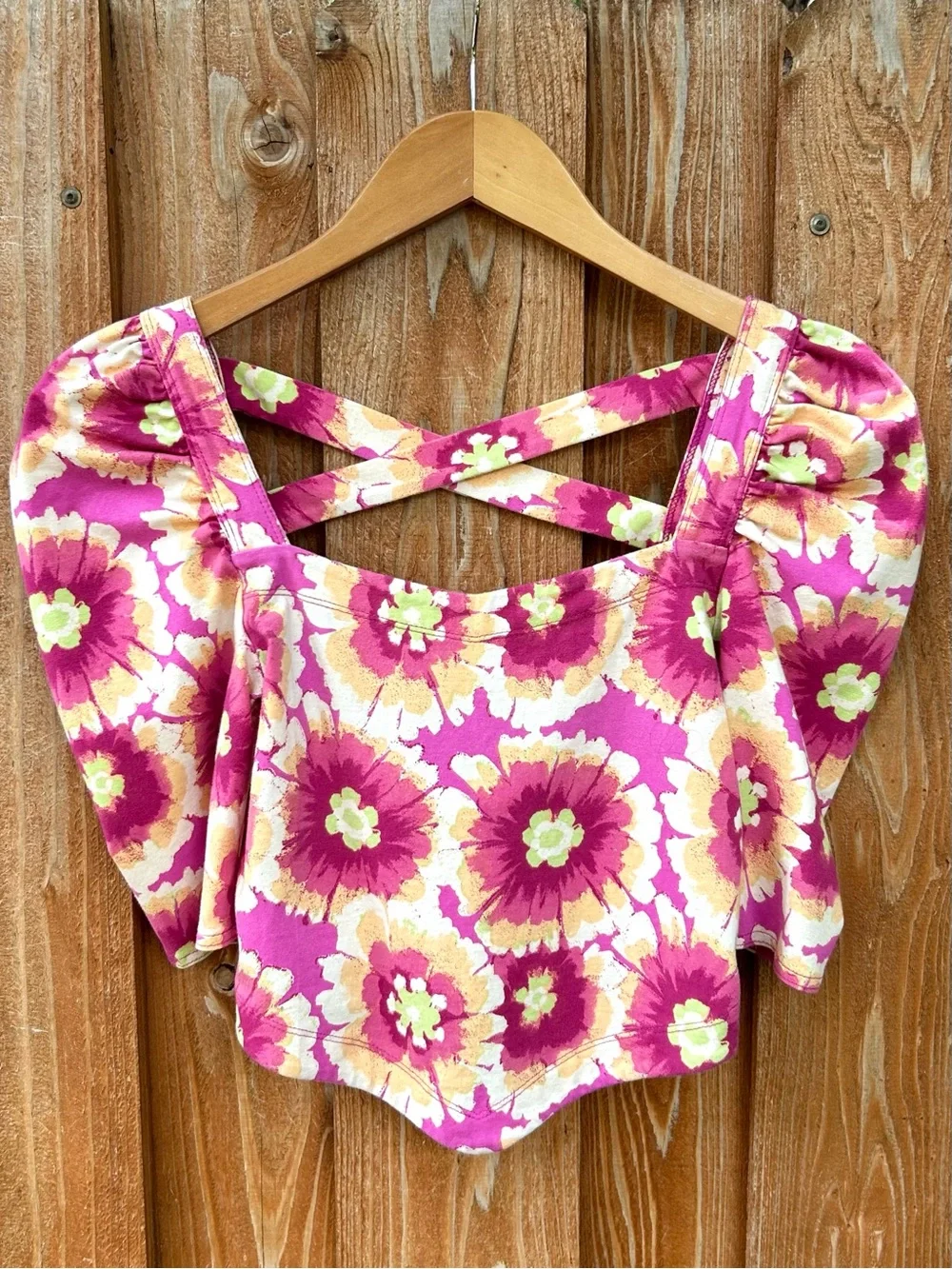 Free People Give Me More Floral Crop Top Boho Summer Festival Y2K 90s Size XS